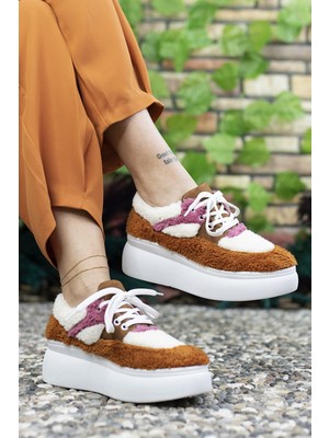Riccon Tarçın Kadın Tüylü Sneaker 0012106