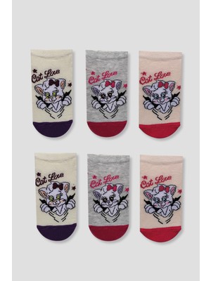 Mem Socks 6'lı Kedi Desenli Çocuk Patik Çorap