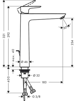 Hansgrohe Talis E 240 Mat Bronz Lavabo Bataryası (Yüksek) 71716140