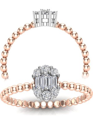 Silvanit Pırlanta 0,30 Karat Baget Pırlanta Yüzük