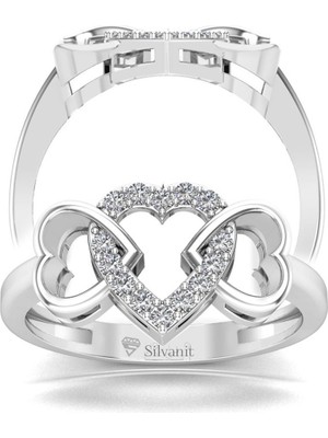 Silvanit Pırlanta 0,07 Karat Pırlanta Kalplı Yüzük