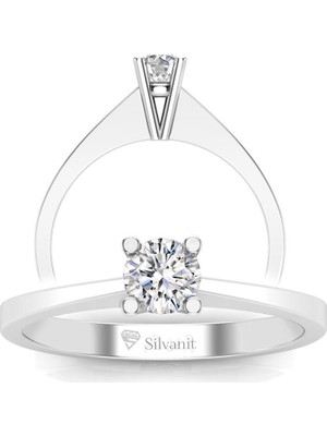 Silvanit Pırlanta 0,40 Karat D Renk Uluslararası Sertifikalı Pırlanta Tektaş Yüzük