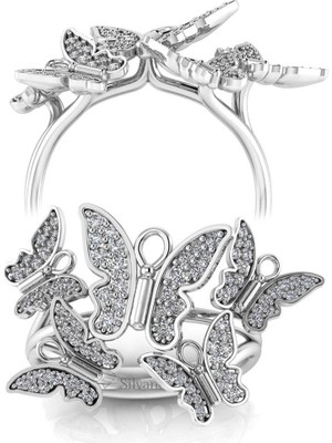 Silvanit Pırlanta 0,40 Karat Pırlanta Kelebek Yüzük