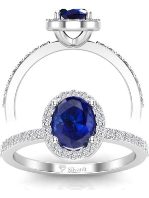 Silvanit Pırlanta 1.50 Karat Pırlantalı Safir Yüzük