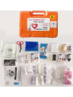 Ms İnteraktif Ofis Ev Araç Için Özel Taşınabilir 59 Parça Ilk Yardım Seti Ecza Dolabı