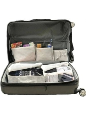 Melekstore Bavul Içi Düzenleyici Valiz  Organizer 6 Lı Set - Çizgili
