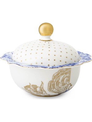 Pip Studio Royal Beyaz Şekerlik Altın Çiçek Desenli