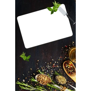 20x30 Cm Cam Kesme Tahtası Düz Beyaz