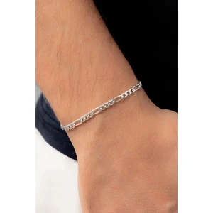 In Dubai Silver 925 Ayar Figaro Erkek Gümüş Zincir Bileklik DBSE4006