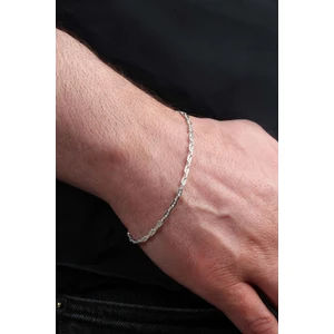 In Dubai Silver 925 Ayar Italyan Aynalı Figaro Erkek Bileklik DBSE4008