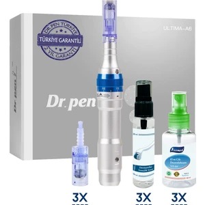 Dr. Pen A6 Şarjlı Dermapen (Dr. Pen Türkiye Garantili) Mikro Iğneleme Cihazı 2 Bataryalı Derma Pen Dermaroller Cihazı