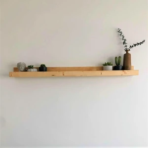 Wood Retro Ahşap Çerçeve Rafı 120CM Huş