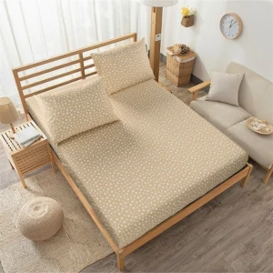 Çift Kişilik Lastiksiz Sütlü Kahve Yıldız Desenli Çarşaf Takımı 240x260