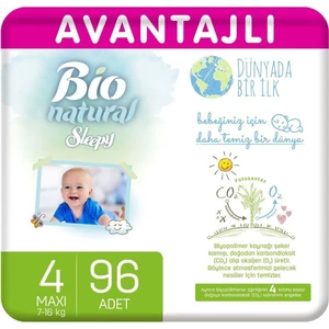 Bio Natural Bebek Bezi 4 Numara Maxi 96'lı