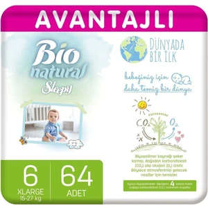 Bio Natural Bebek Bezi 6 Numara Xlarge 64'lü