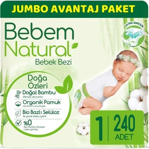 Bebem Bebek Bezi Natural Jumbo Avantaj Pk Beden:1 (2-5kg) Yenidoğan 240 Lı