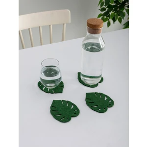 Şeker Portakalım Palmiye Yaprak 4'lü Keçe Küçük Boy Bardak Altlığı