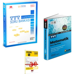 ÜçDörtBeş Yayınları TYT Matematik Soru Bankası ve Aydın Yayınları TYT Matematik Soru Bankası Seti + Deneme