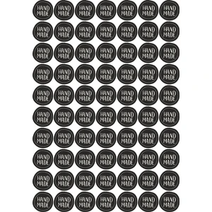70 Adet Hand Made (El Yapımı) Siyah Sticker - Etiket