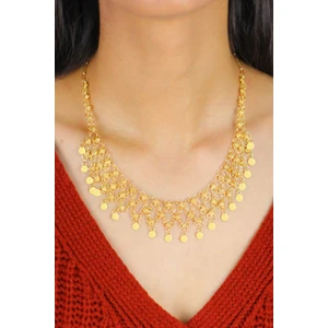 Midyat Nurtaş Gümüş Üç Sıra Altın Kaplama Kişniş Midyat Gümüş Gerdanlık Kolye