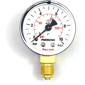 0-10 Bar 50 mm Alttan Bağlantılı Kuru Manometre G 1/4 inç