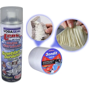 Leak Fix Su Geçirmez Sızdırmaz Sprey Şeffaf 396 gr + Çamur Bant
