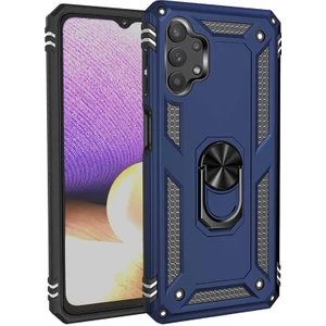 Samsung Galaxy A32 Kılıf Vega Tank Koruma Standlı Yüzüklü Mıknatıslı Lacivert