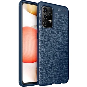 Case Street Samsung Galaxy A72 Kılıf Niss Silikon Deri Görünümlü Lacivert