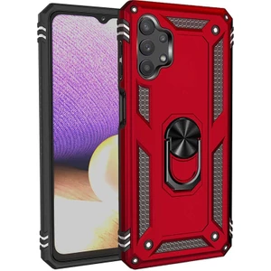 Case Street Samsung Galaxy A32 Kılıf Vega Tank Koruma Standlı Yüzüklü Mıknatıslı Kırmızı
