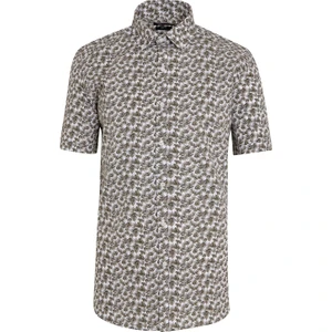 Erkek Yeşil Baskılı Slim Fit Gömlek
