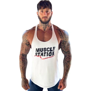 Muscle Station Toughman Tank Beyaz Workout Fitness Atlet