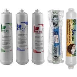 Kapalı Kasa Su Arıtma Cihazlarına Uyumlu Üstten Çift Çubuklu Inlıne 5'li Filtre Seti Lg Membranlı