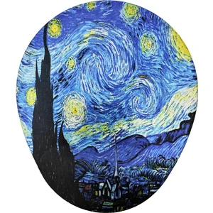 Van Gogh Yıldızlı Gece Bilek Destekli Oval Mousepad