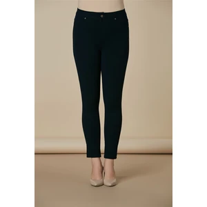 Cep Detaylı Büyük Beden Pamuk Pantolon Lacivert