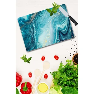 Dekoratif Cam Kesme Tahtası 30 x 40 cm Okyanus