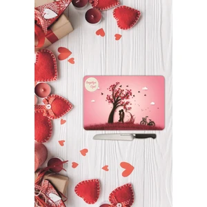 Sevgililer Günü Sevgiliye Özel Yazılı Cam Kesme Tahtası sv1 30 x 40 cm