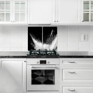 Cam Ocak Koruyucu ve Kesme Tablası Black 60 x 52 cm 4'lü Ocaklar