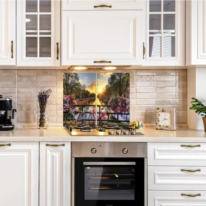 Cam Ocak Koruyucu ve Kesim Tablası Amsterdam 80 x 52 cm 2 Parça 5'li Ocaklar