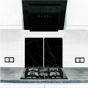 Cam Ocak Arkası Koruyucu ve Kesme Tablası LED 60 x 52 cm 4'lü Ocaklar