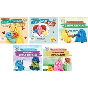 Canavar Kardeşler 5 Kitap Set Merve Gülcemal - Sevimli Canavar Abi Oluyor - Canavar Kalbi - O Benim Trenim - Minikler Okula Gider Mi? - Bantlasam Yapışmaz Mı?