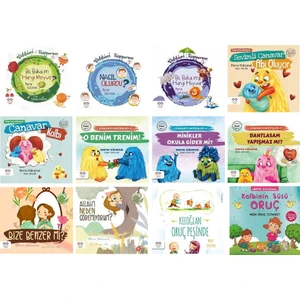 Merve Gülcemal Çocuk Kitapları 12 Kitap Set - Rabbimi Tanıyorum - Canavar Kardeşler - Bize Benzer Mi? - Allah'ı Neden Göremiyorum? - Keloğlan Oruç Peşinde - Kalbimin Süsü Oruç