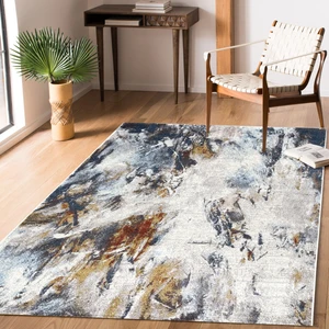 Halı Feyz'a G6393 Krem/Mavi 80 x 150 cm Modern Halı