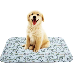4 Katlı Kedi Baskılı Yıkanabilir Emici Koku Yapmaz Köpek Pedi 75 x 85 cm