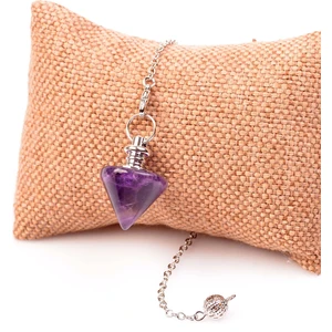 Taş Sandığı Ametist Taşı Pandül - Topaç Şeklinde