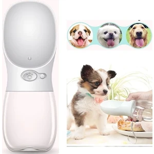 İndirim Kap Taşınabilir Kedi Köpek Suluğu Kaseli Emniyetli Sızdırmaz Kutulu 350 ml- Beyaz