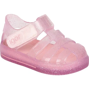 S10265 Star Glitter Plaj Havuz  Kız Çocuk Deniz Sandaleti Pembe