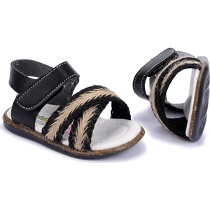 Kiko Şb 2150-54  Orto Pedik Kız Çocuk Ilk Adım Sandalet Terlik Siyah