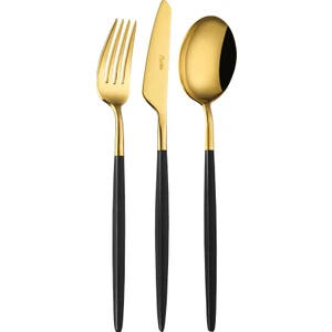 Washabi Serisi Siyah Gold 3 Parça 1 Kişilik  Yemek Çatal Bıçak Kaşık Takımı