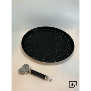 Ily Granit Delikli Pizza Tepsisi + Pizza Kesici