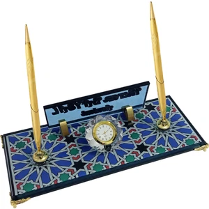 Sentez Masa Üstü İsimlik Kişiye Özel Selçuklu Motif Kristal Masa Isimliği